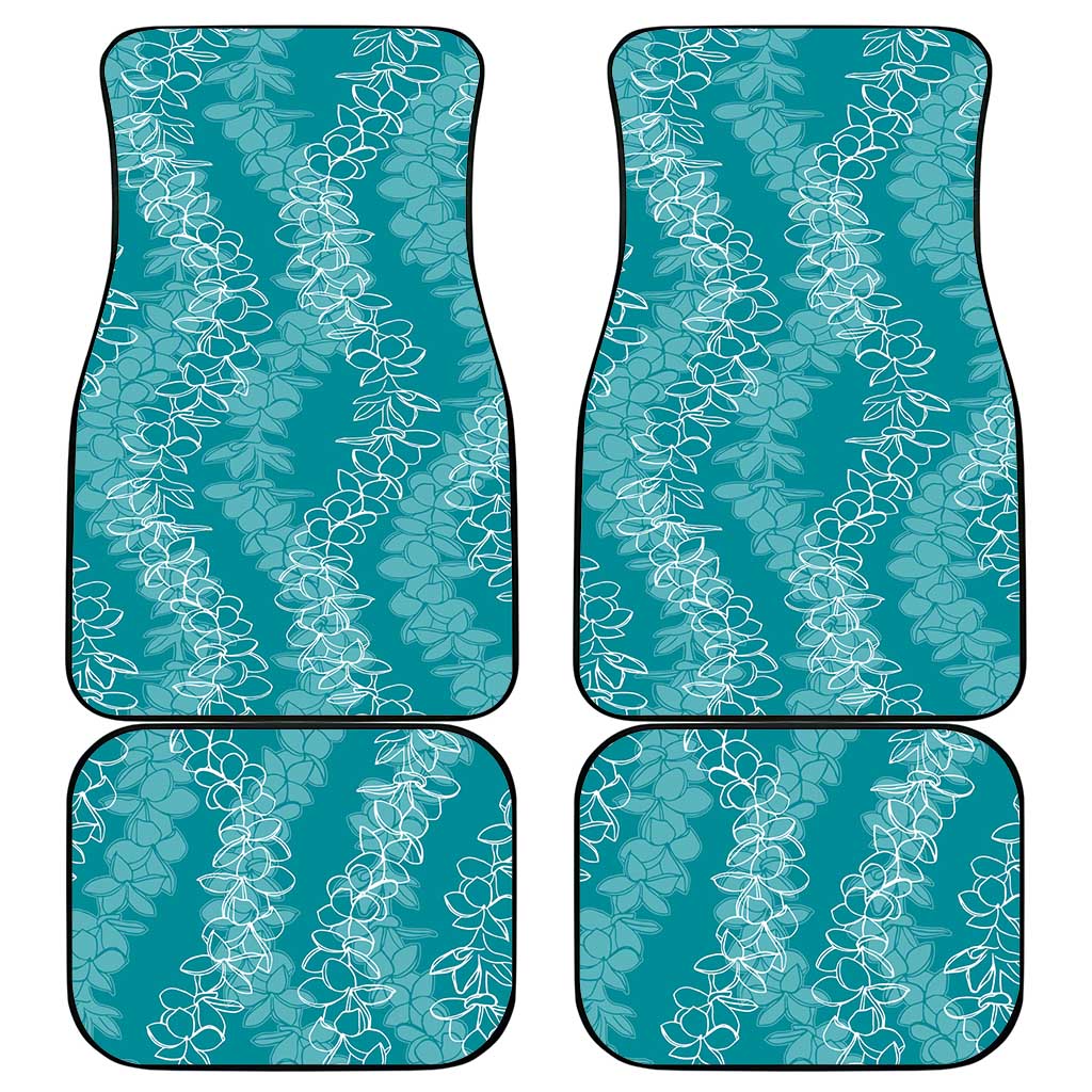 Hawaii Plumeria Lei Car Mats Aloha Festive Vibe - Teal