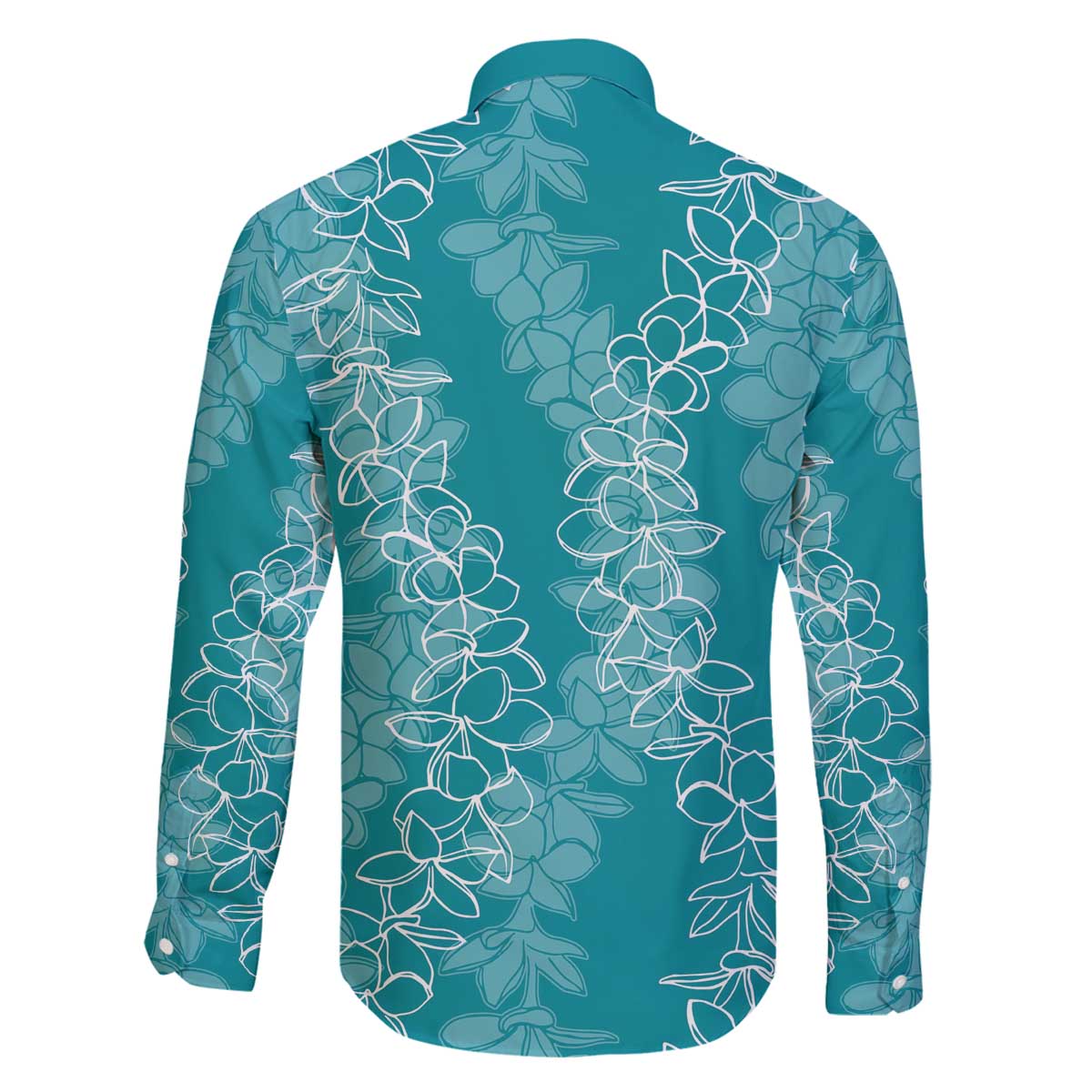 Hawaii Plumeria Lei Family Matching Puletasi and Hawaiian Shirt Aloha Festive Vibe - Teal