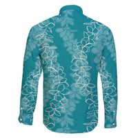 Hawaii Plumeria Lei Family Matching Puletasi and Hawaiian Shirt Aloha Festive Vibe - Teal