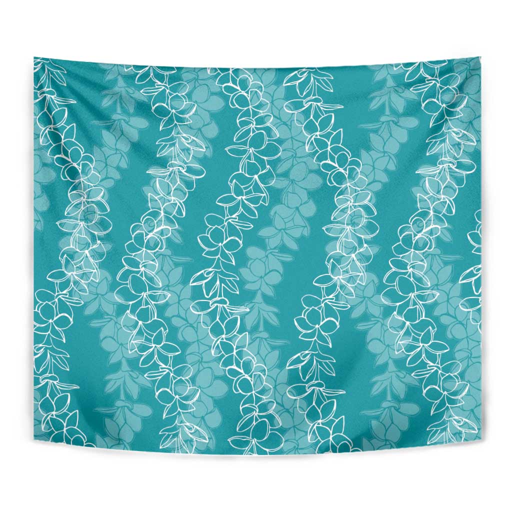 Hawaii Plumeria Lei Tapestry Aloha Festive Vibe - Teal