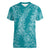 Hawaii Plumeria Lei Women V-Neck T-Shirt Aloha Festive Vibe - Teal