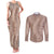 Hawaii Plumeria Lei Couples Matching Tank Maxi Dress and Long Sleeve Button Shirt Aloha Festive Vibe - Beige