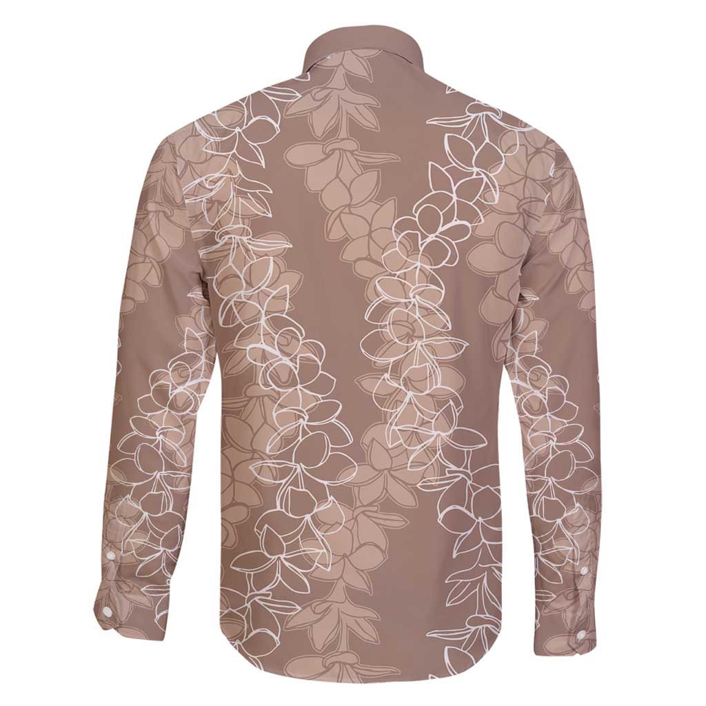 Hawaii Plumeria Lei Family Matching Mermaid Dress and Hawaiian Shirt Aloha Festive Vibe - Beige