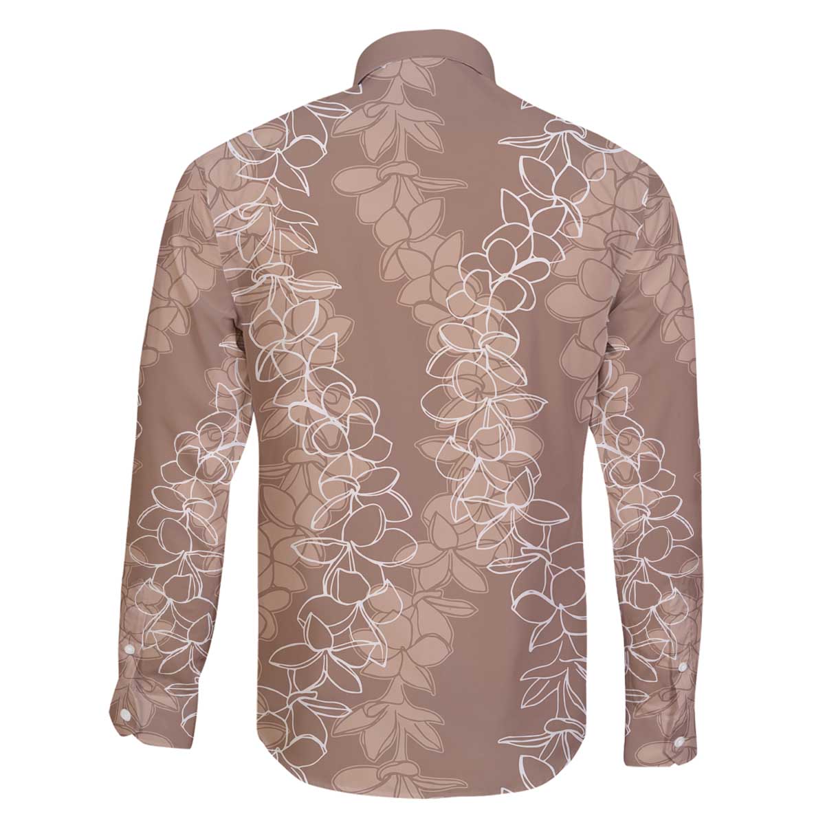 Hawaii Plumeria Lei Family Matching Off The Shoulder Long Sleeve Dress and Hawaiian Shirt Aloha Festive Vibe - Beige