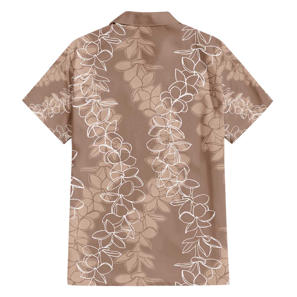 Hawaii Plumeria Lei Family Matching Off Shoulder Short Dress and Hawaiian Shirt Aloha Festive Vibe - Beige