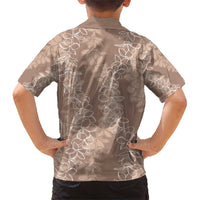 Hawaii Plumeria Lei Family Matching Short Sleeve Bodycon Dress and Hawaiian Shirt Aloha Festive Vibe - Beige