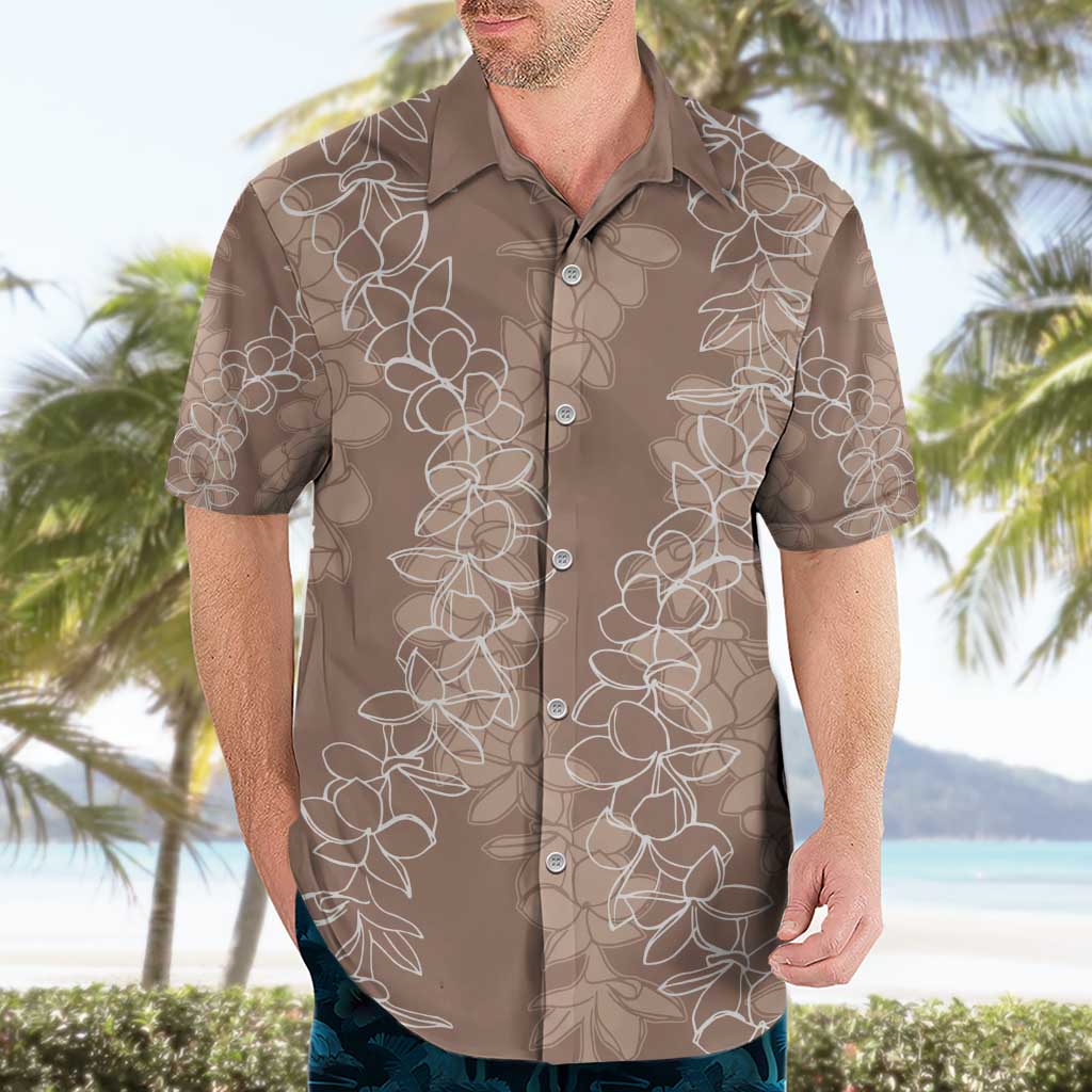 Hawaii Plumeria Lei Hawaiian Shirt Aloha Festive Vibe - Beige