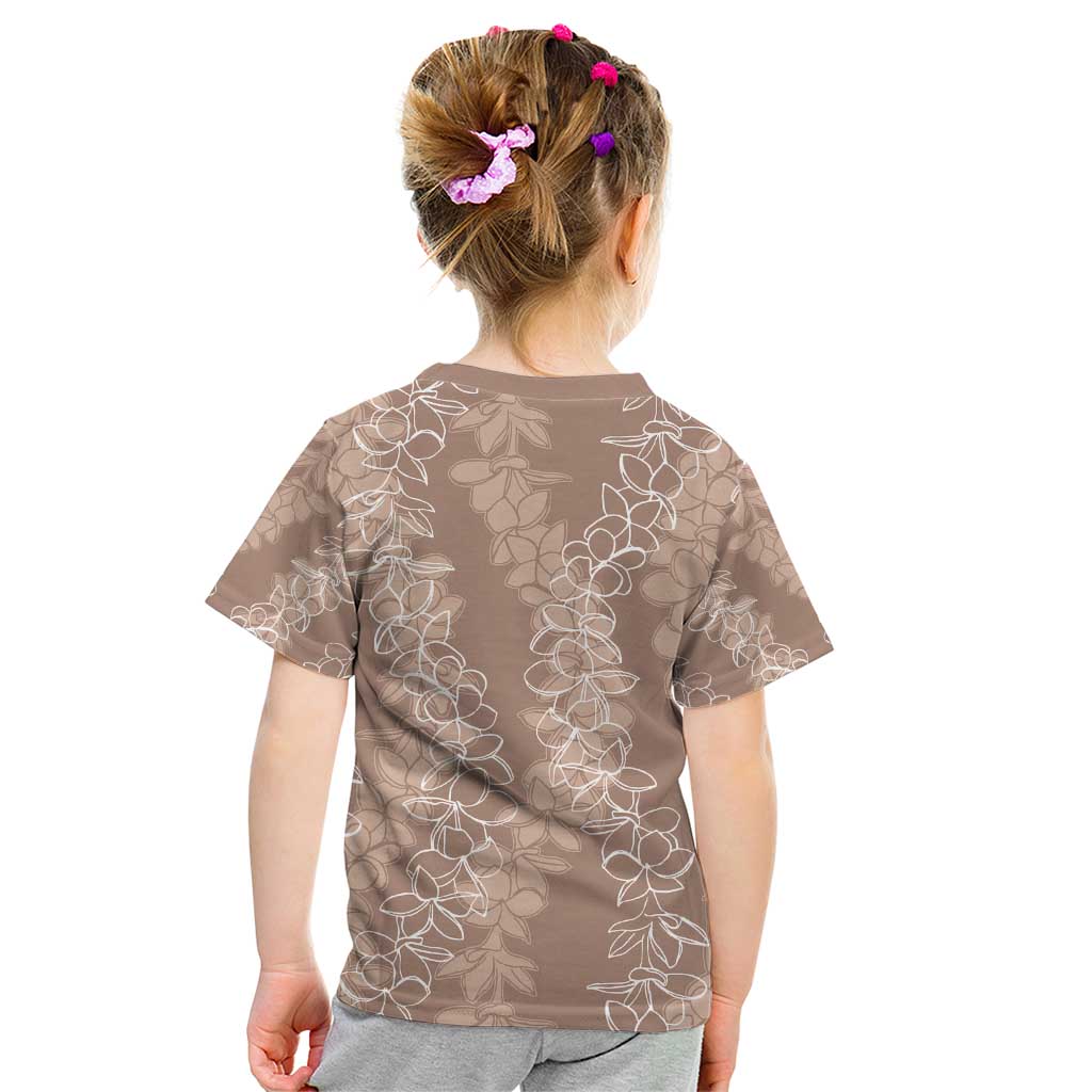 Hawaii Plumeria Lei Kid T Shirt Aloha Festive Vibe - Beige