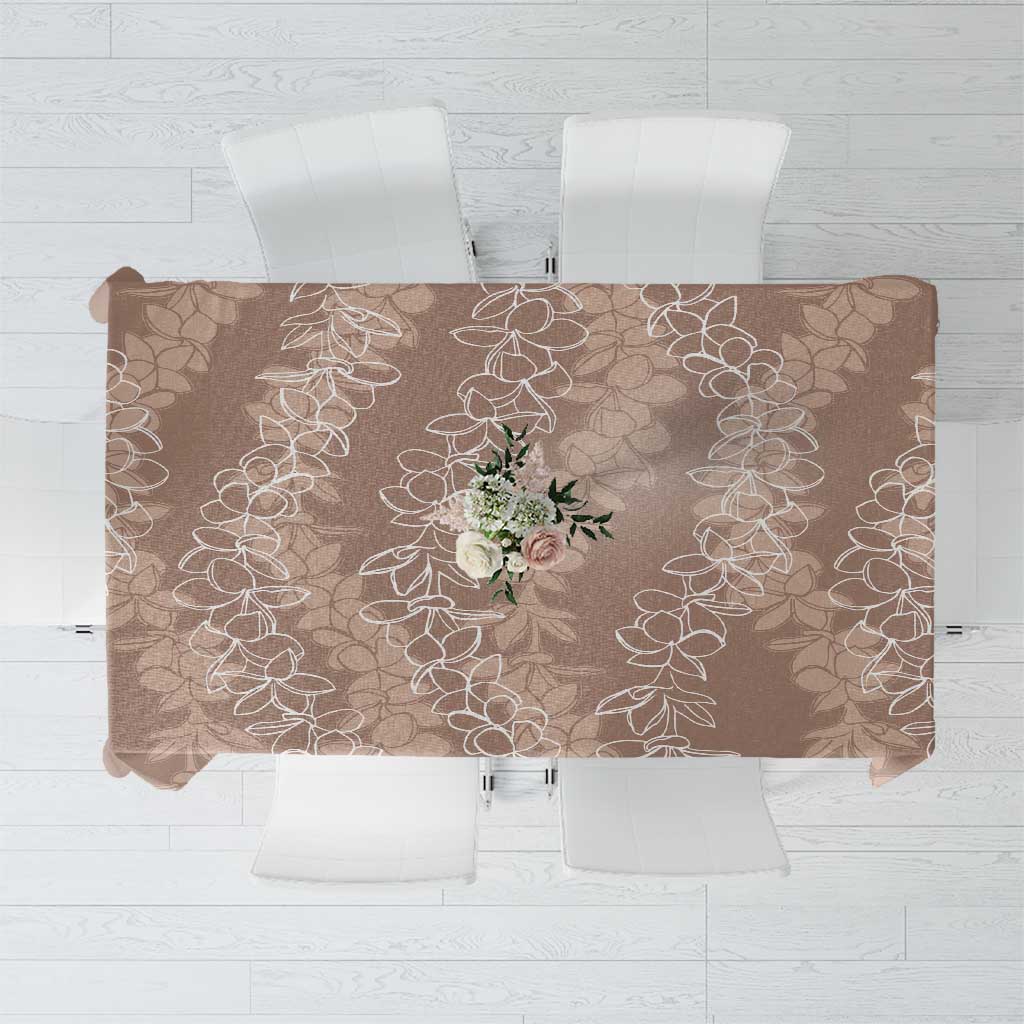 Hawaii Plumeria Lei Tablecloth Aloha Festive Vibe - Beige