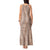 Hawaii Plumeria Lei Tank Maxi Dress Aloha Festive Vibe - Beige