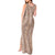 Hawaii Plumeria Lei Tank Maxi Dress Aloha Festive Vibe - Beige