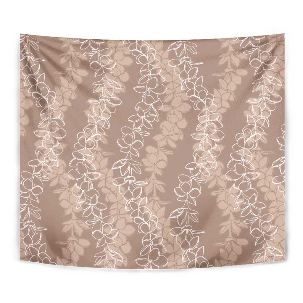 Hawaii Plumeria Lei Tapestry Aloha Festive Vibe - Beige