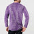 Hawaii Plumeria Lei Button Sweatshirt Aloha Festive Vibe - Violet