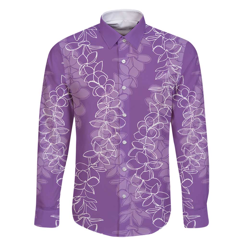 Hawaii Plumeria Lei Family Matching Mermaid Dress and Hawaiian Shirt Aloha Festive Vibe - Violet