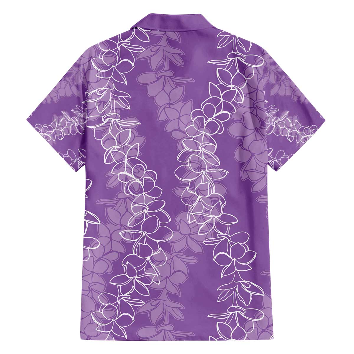 Hawaii Plumeria Lei Family Matching Puletasi and Hawaiian Shirt Aloha Festive Vibe - Violet