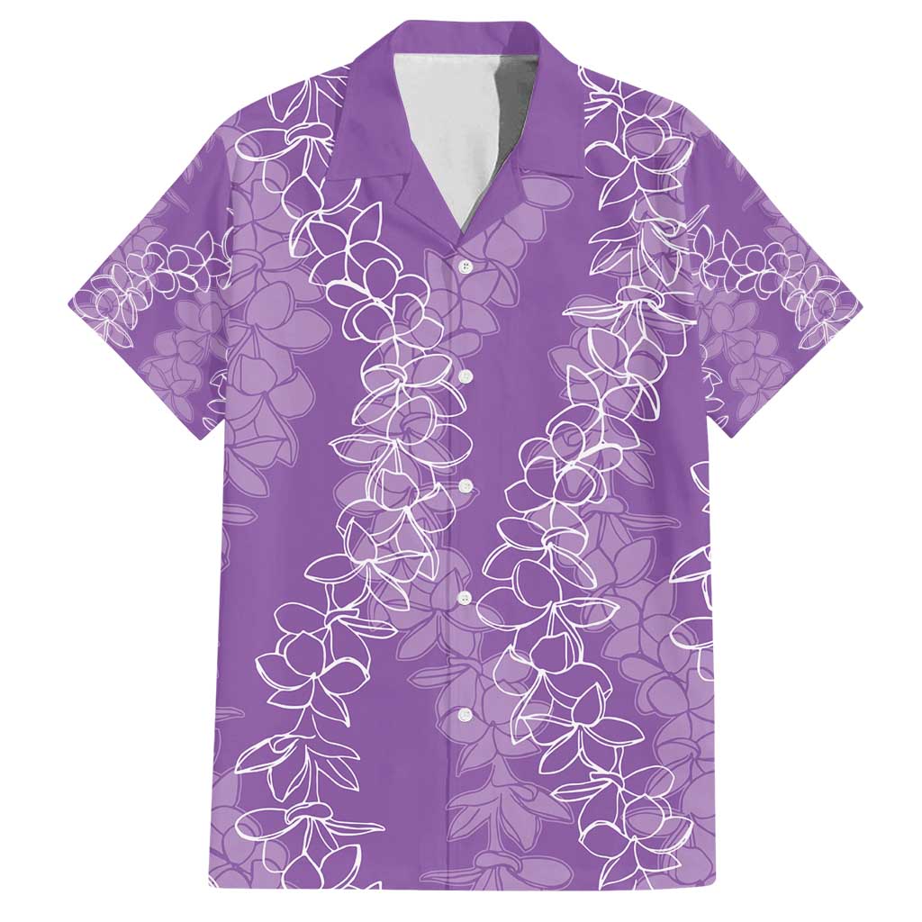 Hawaii Plumeria Lei Family Matching Summer Maxi Dress and Hawaiian Shirt Aloha Festive Vibe - Violet