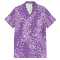 Hawaii Plumeria Lei Family Matching Tank Maxi Dress and Hawaiian Shirt Aloha Festive Vibe - Violet