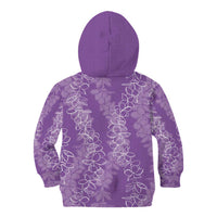 Hawaii Plumeria Lei Kid Hoodie Aloha Festive Vibe - Violet