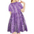 Hawaii Plumeria Lei Kid Short Sleeve Dress Aloha Festive Vibe - Violet