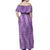 Hawaii Plumeria Lei Off Shoulder Maxi Dress Aloha Festive Vibe - Violet