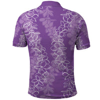 Hawaii Plumeria Lei Polo Shirt Aloha Festive Vibe - Violet