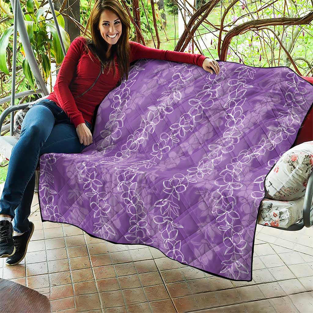 Hawaii Plumeria Lei Quilt Aloha Festive Vibe - Violet