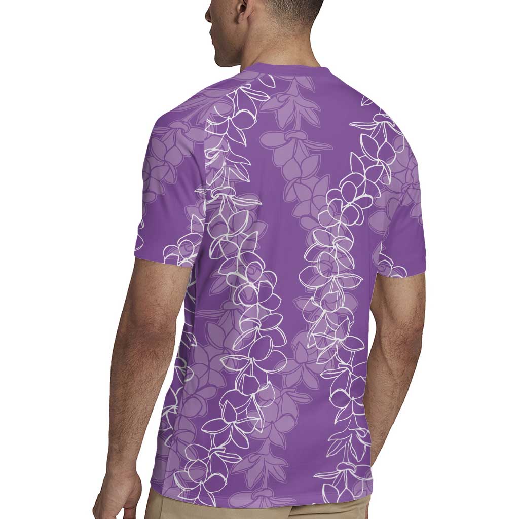 Hawaii Plumeria Lei Rugby Jersey Aloha Festive Vibe - Violet