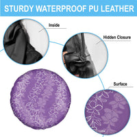 Hawaii Plumeria Lei Spare Tire Cover Aloha Festive Vibe - Violet