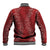Hawaii Plumeria Lei Baseball Jacket Aloha Festive Vibe - Crimson