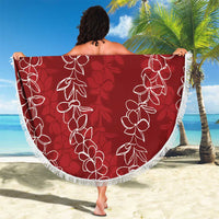 Hawaii Plumeria Lei Beach Blanket Aloha Festive Vibe - Crimson