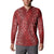 Hawaii Plumeria Lei Button Sweatshirt Aloha Festive Vibe - Crimson