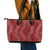 Hawaii Plumeria Lei Leather Tote Bag Aloha Festive Vibe - Crimson