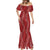 Hawaii Plumeria Lei Mermaid Dress Aloha Festive Vibe - Crimson