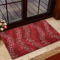 Hawaii Plumeria Lei Rubber Doormat Aloha Festive Vibe - Crimson LT7 - Polynesian Pride