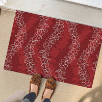 Hawaii Plumeria Lei Rubber Doormat Aloha Festive Vibe - Crimson LT7 - Polynesian Pride