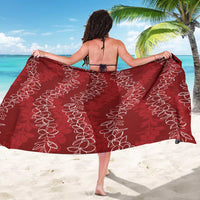 Hawaii Plumeria Lei Sarong Aloha Festive Vibe - Crimson