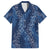 Hawaii Plumeria Lei Family Matching Tank Maxi Dress and Hawaiian Shirt Aloha Festive Vibe - Navy Blue