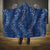 Hawaii Plumeria Lei Hooded Blanket Aloha Festive Vibe - Navy Blue