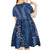 Hawaii Plumeria Lei Kid Short Sleeve Dress Aloha Festive Vibe - Navy Blue
