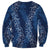 Hawaii Plumeria Lei Sweatshirt Aloha Festive Vibe - Navy Blue