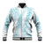 Hawaii Plumeria Lei Baseball Jacket Aloha Festive Vibe - Turquoise