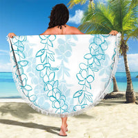 Hawaii Plumeria Lei Beach Blanket Aloha Festive Vibe - Turquoise