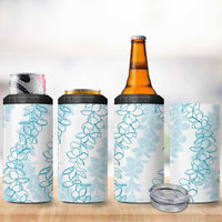 Hawaii Plumeria Lei 4 in 1 Can Cooler Tumbler Aloha Festive Vibe - Turquoise