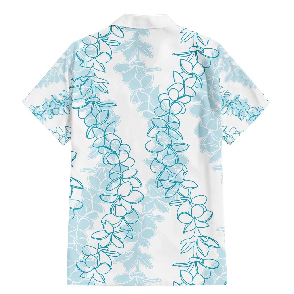 Hawaii Plumeria Lei Family Matching Mermaid Dress and Hawaiian Shirt Aloha Festive Vibe - Turquoise