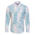 Hawaii Plumeria Lei Family Matching Off The Shoulder Long Sleeve Dress and Hawaiian Shirt Aloha Festive Vibe - Turquoise