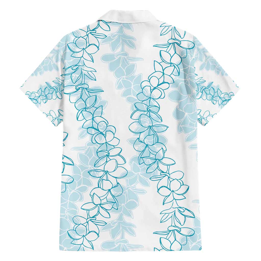 Hawaii Plumeria Lei Family Matching Off Shoulder Maxi Dress and Hawaiian Shirt Aloha Festive Vibe - Turquoise