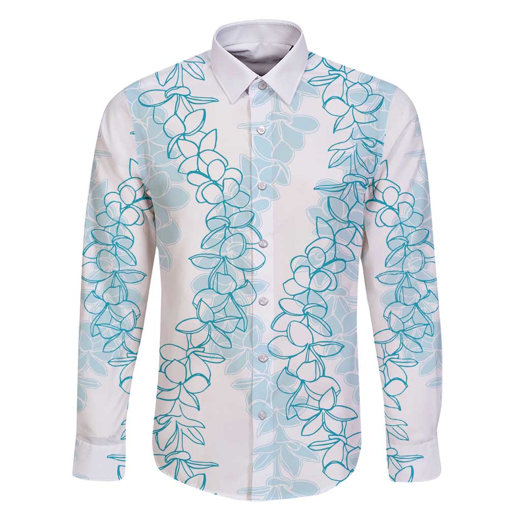 Hawaii Plumeria Lei Family Matching Tank Maxi Dress and Hawaiian Shirt Aloha Festive Vibe - Turquoise