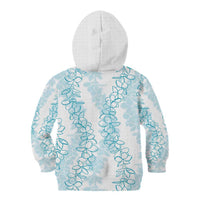 Hawaii Plumeria Lei Kid Hoodie Aloha Festive Vibe - Turquoise