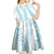 Hawaii Plumeria Lei Kid Short Sleeve Dress Aloha Festive Vibe - Turquoise