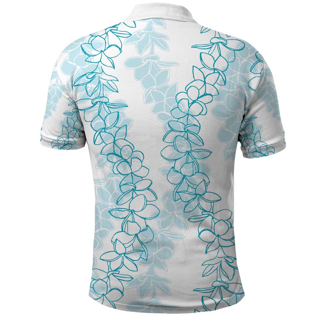 Hawaii Plumeria Lei Polo Shirt Aloha Festive Vibe - Turquoise